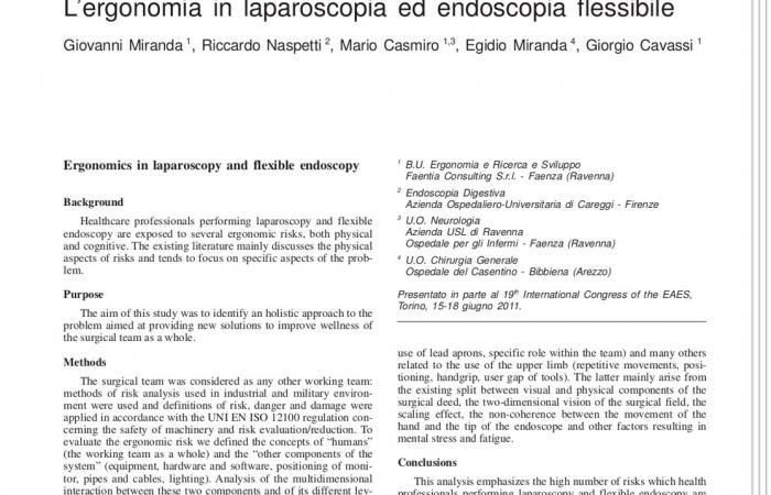 Ergonomics in laparoscopy and flexible endoscopy