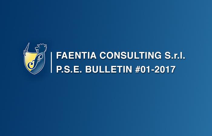 FAENTIA CONSULTING  S.r.l. - BOLLETTINO P.S.E. #01-2017