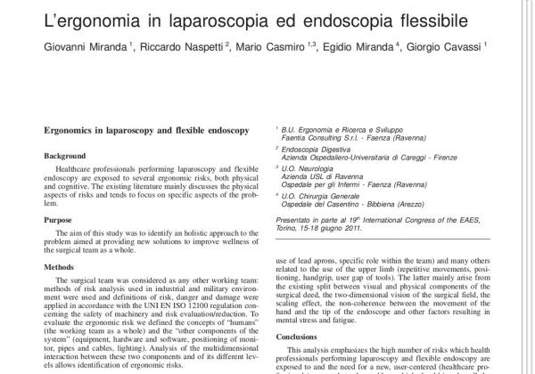 Ergonomics in laparoscopy and flexible endoscopy